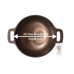 Qualy Investo 10 inches Cast Iron Kadai and 12 cavity Cast Iron Paniyaram Patra