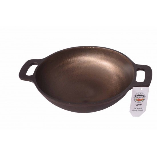 Qualy Investo 10 inches Cast Iron Kadai and 10.25 inches Cast Iron Skillet