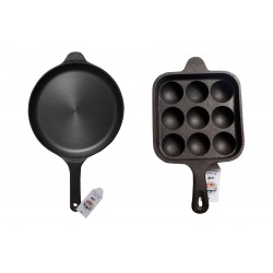 Qualy Investo 9.8 Inches Omlette Dosa  Tawa & 9 Cavity Paniyaram Flat Base Pan Qualy Investo 9.8 Inches Omlette Dosa  Tawa & 9 Cavity Paniyaram Flat Base Pan