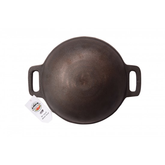 Qualy Investo 9.8 Inches Omlette Dosa Tawa and 6.8 inches Cast Iron Small kadai