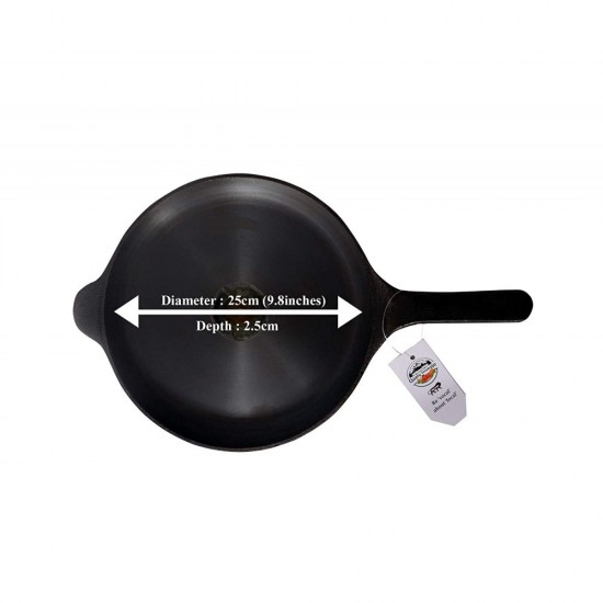 Qualy Investo 9.8 Inches Omlette Dosa Tawa and 10.3 inches Mega Size Jumbo Cast iron skillet