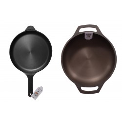 Qualy Investo 9.8 Inches Omlette Dosa Tawa and 10.3 inches Mega Size Jumbo Cast iron skillet Qualy Investo 9.8 Inches Omlette Dosa Tawa and 10.3 inches Mega Size Jumbo Cast iron skillet