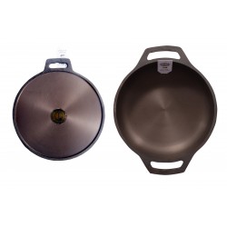 Qualy Investo Cast Iron 12 inch Cast Iron Dosa Tawa and 10.3 inch Mega size Jumbo Cast Iron Skillet