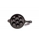 Qualy Investo 7 Cavity Appam Patra Kuzhi Paniyaram Pre-Seasoned Cast Iron Paddu Tawa with Handle