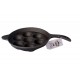 Qualy Investo Combo Cast Iron 10.25 inch Skillet Frying pan tawa and 7 Cavity Paniyaram Pan with Flat ring