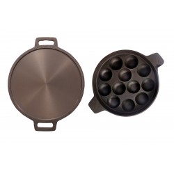 Qualy Investo Combo Cast Iron Dosa Tawa Preseasoned 12 inch (Induction Compatible) Double Handle & Paddu Tawa Appam Patra Paniyarakkal Kuzhi Paniyaram 12 cavity (Black Preseasoned) Qualy Investo Combo Cast Iron Dosa Tawa Preseasoned 12 inch (Induction Compatible) Double Handle & Paddu Tawa Appam Patra Paniyarakkal Kuzhi Paniyaram 12 cavity (Black Preseasoned)