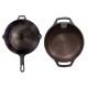 Qualy Investo Combo Cast Iron 10.25 inch Skillet Frying pan tawa and Jumbo skillet 10.3 inches Kadai