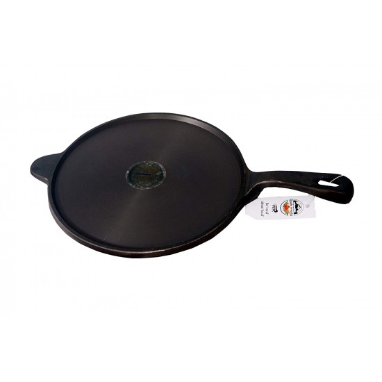 Qualy Investo Combo Cast Iron Long Handle Dosa Tawa 11 inch and 10.3 inch Jumbo Skillet Frying pan tawa.