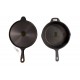 Qualy Investo Pre Seasoned Cast Iron Dosa Tawa with Long Handle (27CM) & Skillet Pan /Frying Pan Tawa 9.2 Inches