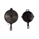 Qualy Investo Pre Seasoned Cast Iron Dosa Tawa with Long Handle (27CM) & Skillet Pan /Frying Pan Tawa 7.5 Inches