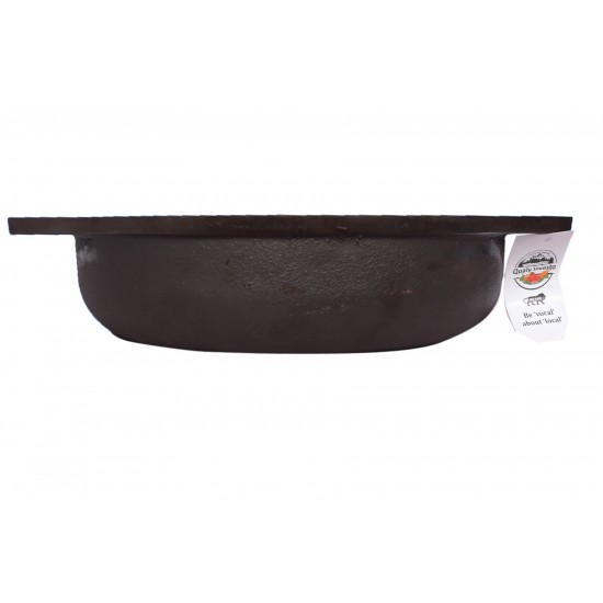 Qualy Investo Pre Seasoned cast Iron Jumbo Skillet Frying pan Kadai 10.3 Inches (Weight 4 kg)