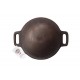 Qualy Investo Traditional Cast Iron Kadai Kadhai woks- Medium Size (9 Inches Diametr, 2.5 Kg Weight) image