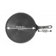 Qualy Investo Pre-Seasoned Cast Iron Roti Tawa with Long Handle, 10.5 Inches (26.5 cm), Black Weight 1.8Kg image