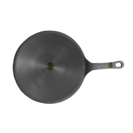 Qualy Investo Pre-Seasoned Cast Iron Roti Tawa with Long Handle, 10.5 Inches (26.5 cm), Black Weight 1.8Kg image