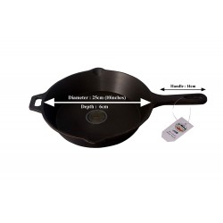 Cast Iron Skillet Frying Pan Tawa (10.25 Inches)