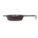 Qualy Investo Pre Seasoned Cast Iron Dosa Tawa with Long Handle (27CM) & Skillet Pan /Frying Pan Tawa 7.5 Inches