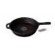 Qualy Investo Pre Seasoned Cast Iron Dosa Tawa with Long Handle (27CM) & Skillet Pan /Frying Pan Tawa 9.2 Inches