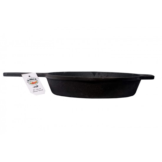 Qualy Investo Pre Seasoned Cast Iron Dosa Tawa with Long Handle (27CM) & Skillet Pan /Frying Pan Tawa 9.2 Inches