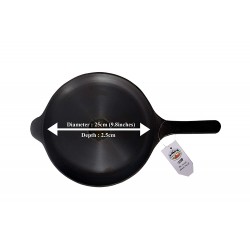 Qualy Investo Cast Iron Dosa Tawa Pre Seasoned Omlette Pan 9.8 inches (25cm)