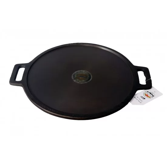 cast iron tawa pan with double