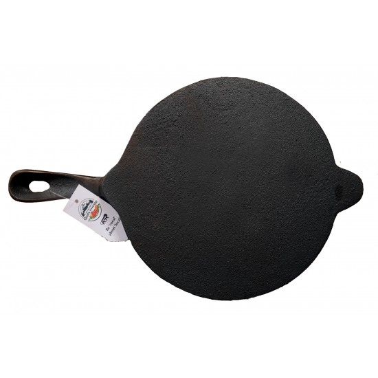 Qualy Investo Pre Seasoned Cast Iron Dosa Tawa with Long Handle (27CM) & Appam Patram